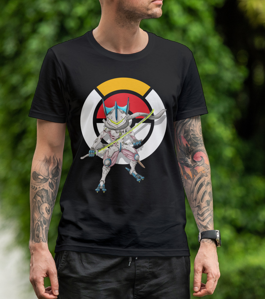 POKEMON OVERWATCH GRENINJA GENJI Crossover Fusion T-Shirt