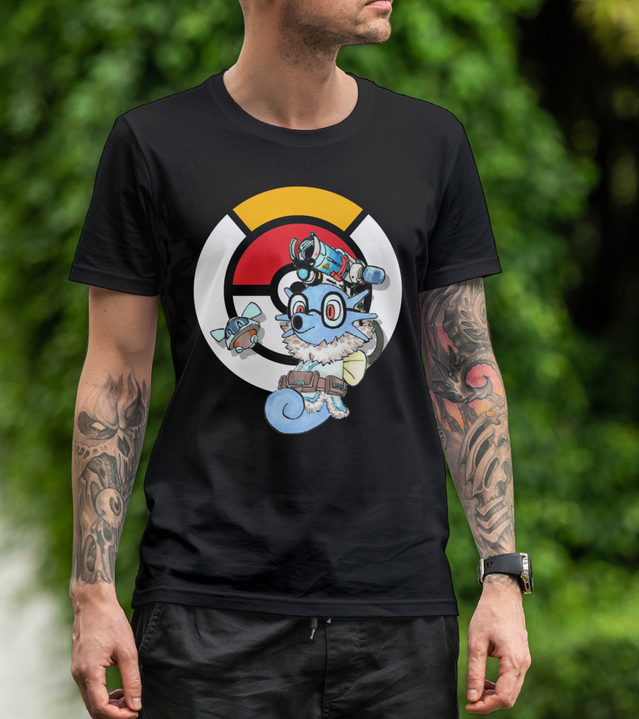 POKEMON X HORSEA MAY Crossover With Hat Glasses Backpack And Poké Ball T-Shirt