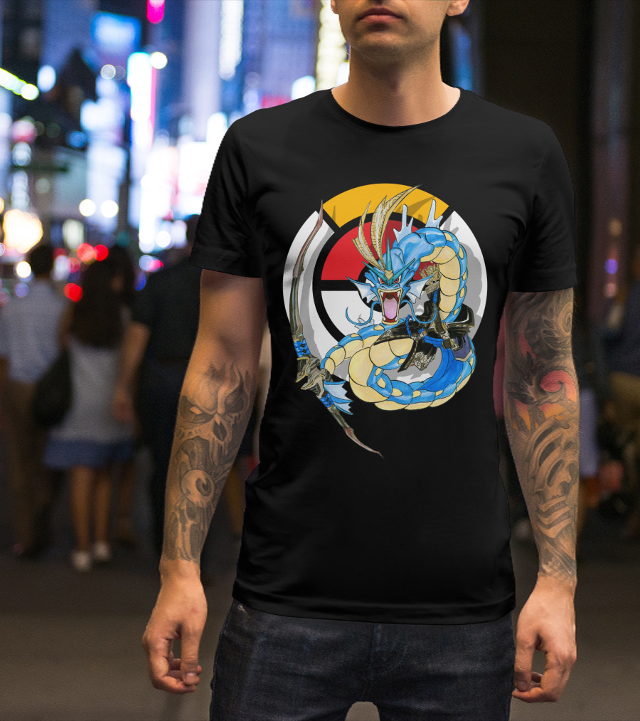 POKEMON GYARADOS HANZO CROSSOVER BOW AND SWORD MASHUP T-Shirt