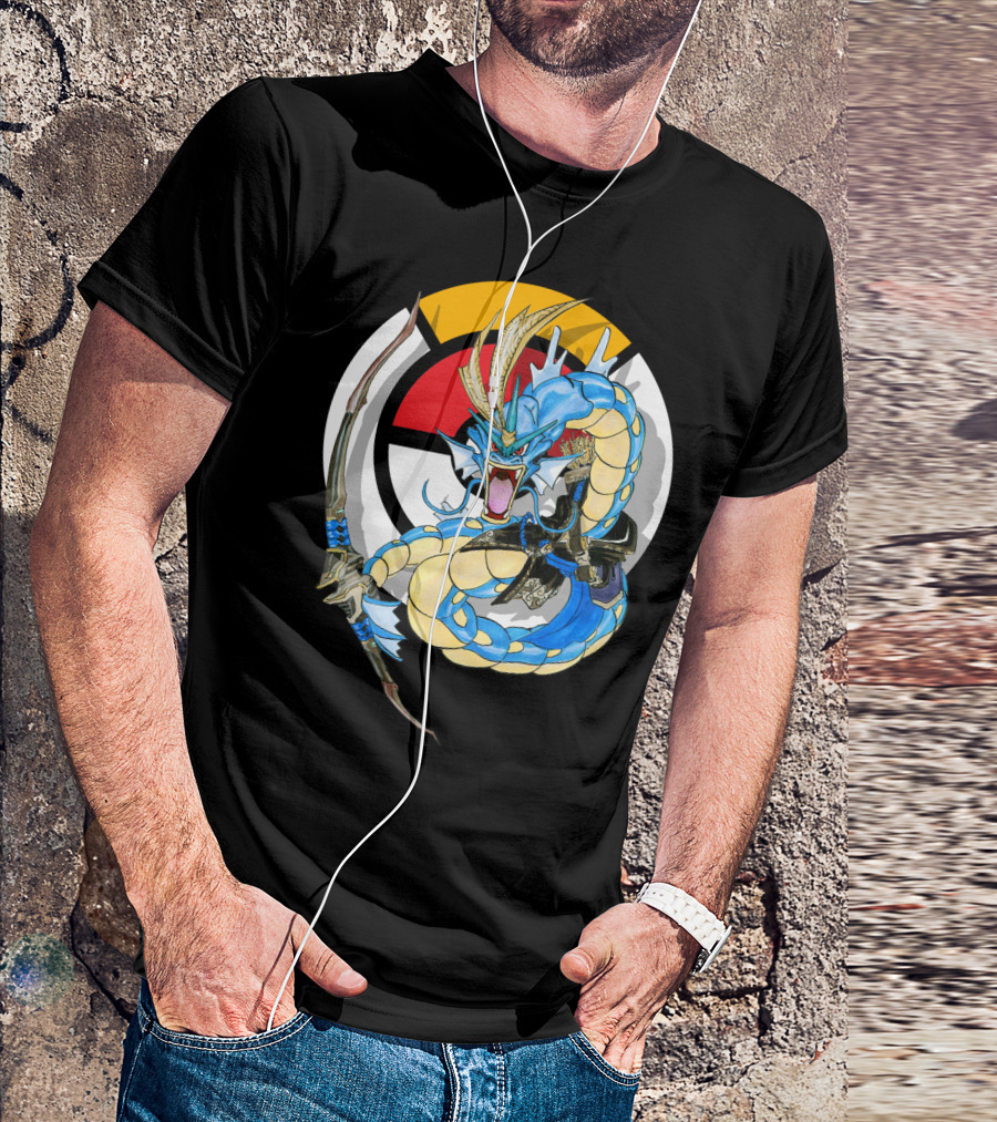POKEMON GYARADOS HANZO CROSSOVER BOW AND SWORD MASHUP T-Shirt