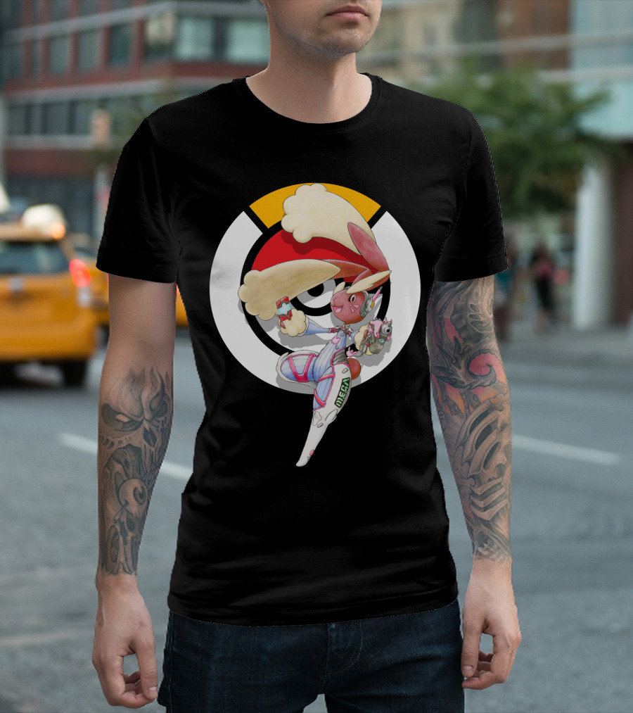 POKEMON X OVERWATCH LOPUNNY D.VA MECHA CROSSOVER T-Shirt