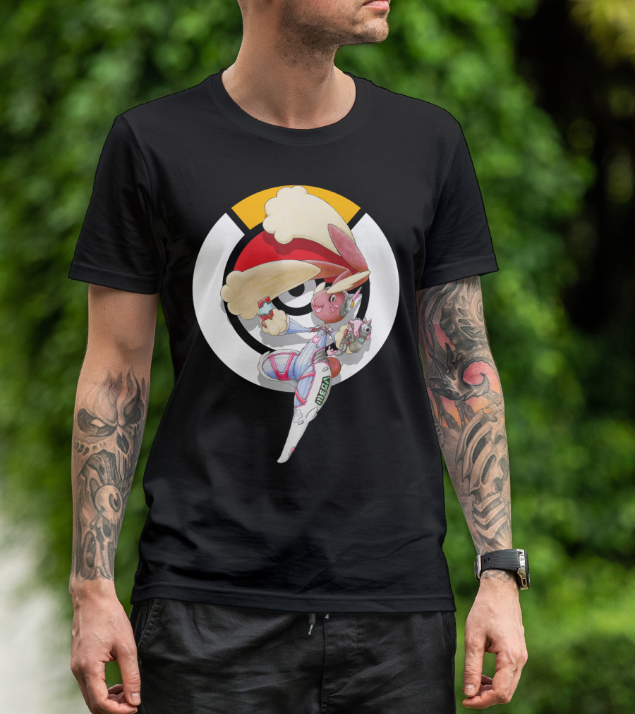 POKEMON X OVERWATCH LOPUNNY D.VA MECHA CROSSOVER T-Shirt