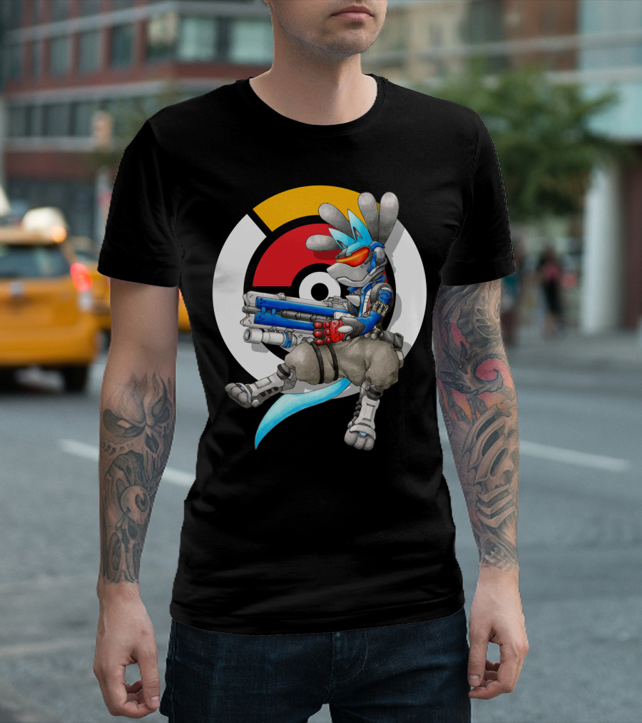 POKEMON X OVERWATCH LUCARIO X SOLDIER T-Shirt