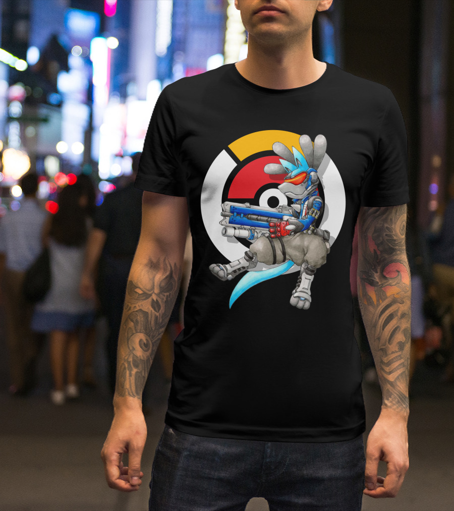POKEMON X OVERWATCH LUCARIO X SOLDIER T-Shirt