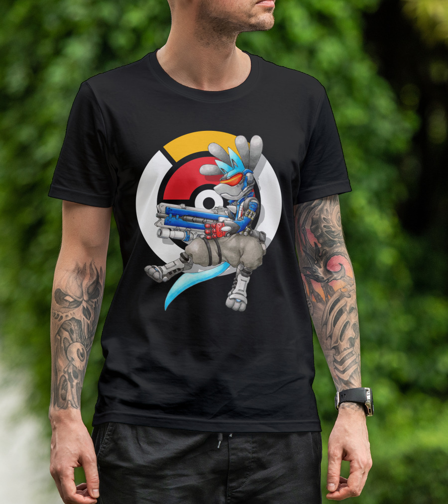 POKEMON X OVERWATCH LUCARIO X SOLDIER T-Shirt