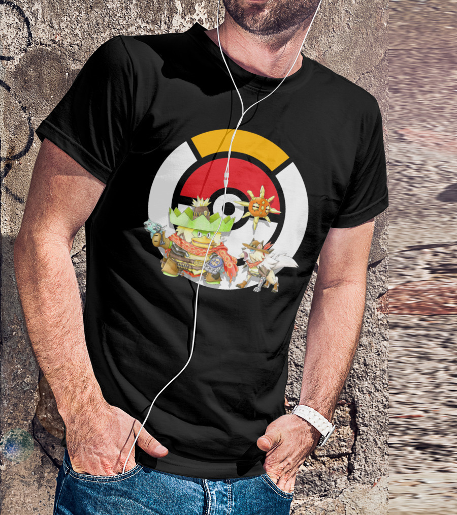 POKEMON X OVERWATCH LUDICOLO LYCANROC MCCREE SOLROCK CROSSOVER T-Shirt