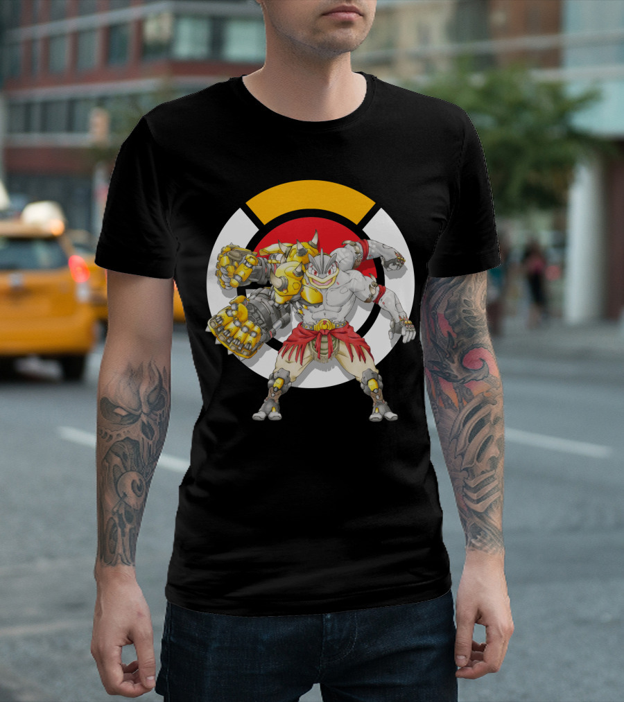 POKEMON X OVERWATCH MASHUP MACHAMP X DOOMFIST T-Shirt