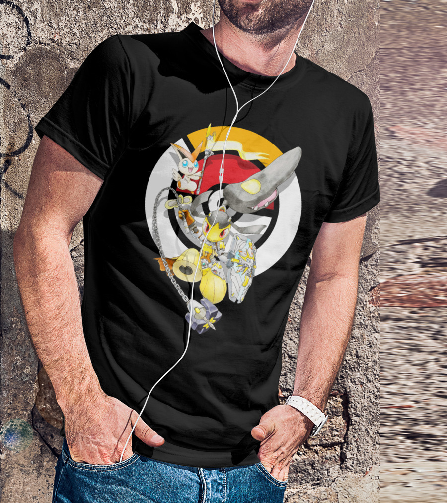 POKEMON MAWILE VICTINI FUSION X BRIGITTE CROSSOVER BATTLE POSE T-Shirt