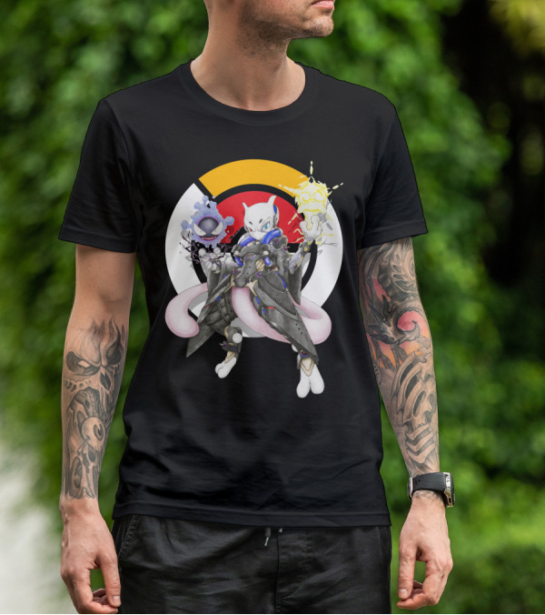 POKEMON MEWTWO X MOIRA CROSSOVER WITH OVERWATCH SYMBOLS AND GASTLY IN T-Shirt