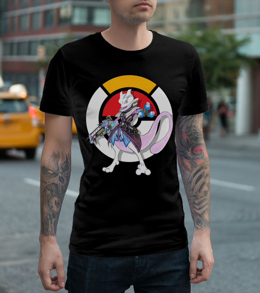 POKEMON X OVERWATCH MEWTWO X SOMBRA ICON MASHUP T-Shirt