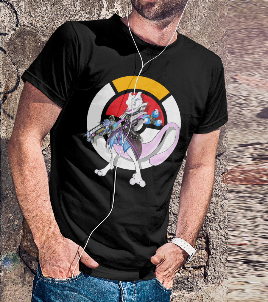 POKEMON X OVERWATCH MEWTWO X SOMBRA ICON MASHUP T-Shirt