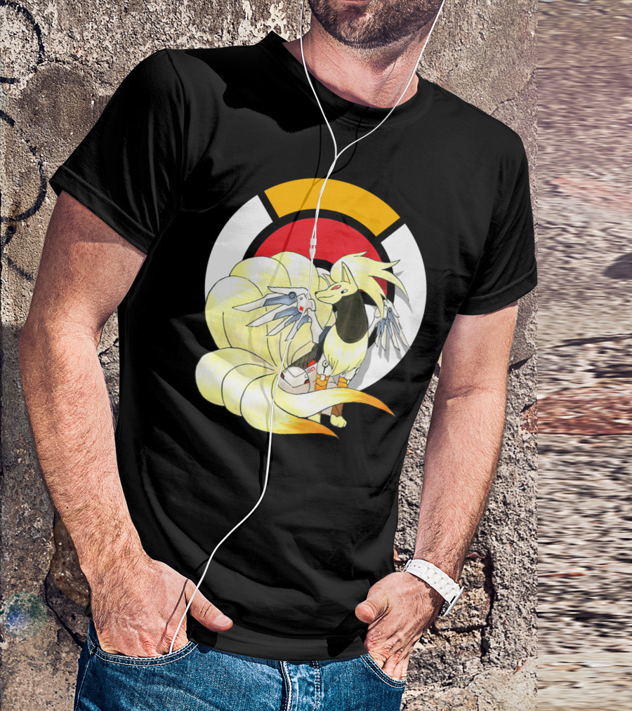 POKEMON X NINETAILS X MERCY Overwatch Crossover T-Shirt