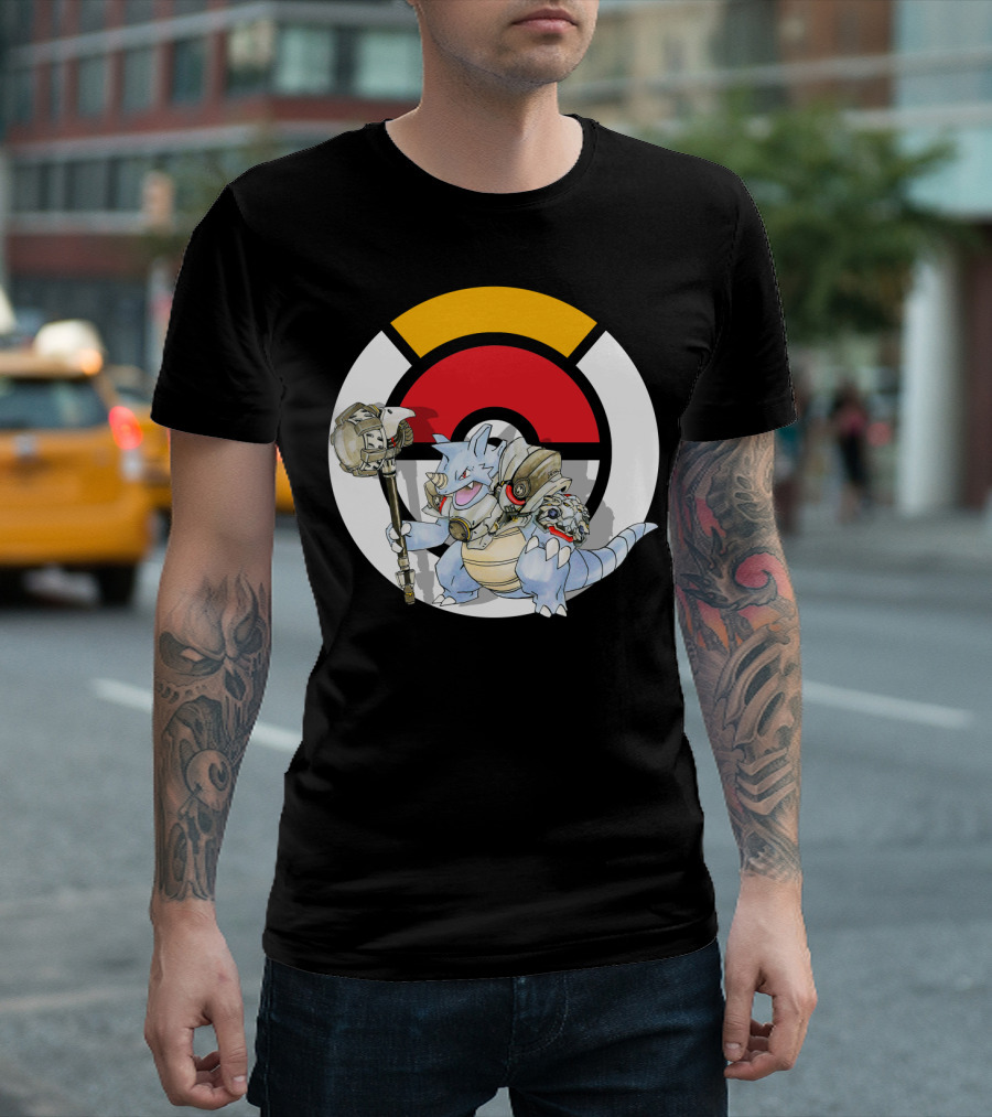 POKEMON X OVER RHYDON X REINHARDT Crossover Fusion with Iconic Elements T-Shirt