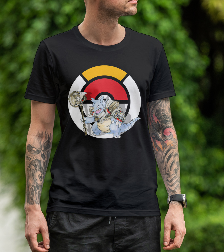 POKEMON X OVER RHYDON X REINHARDT Crossover Fusion With Iconic Elements T-Shirt