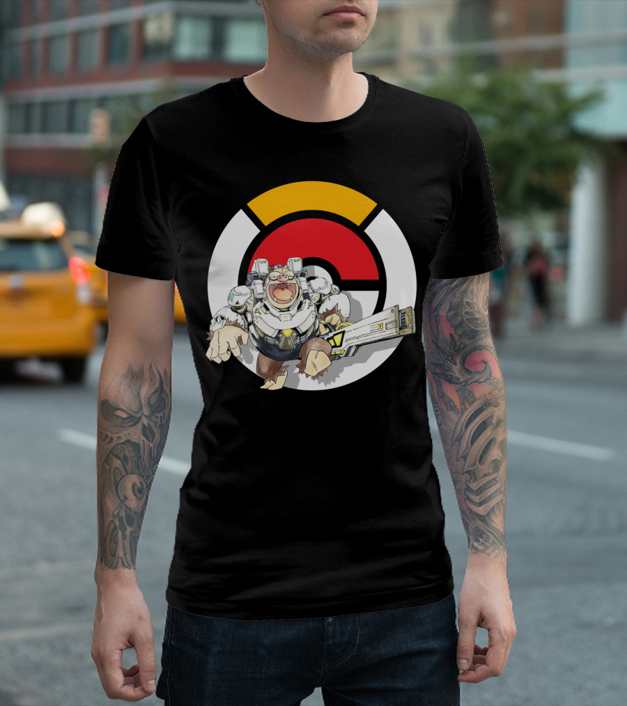 POKEMON X OVERWATCH SLAKING WINSTON Crossover T-Shirt