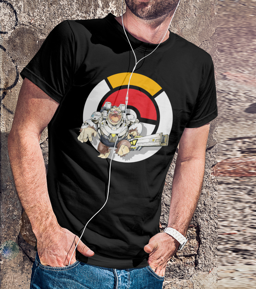 POKEMON X OVERWATCH SLAKING WINSTON Crossover T-Shirt