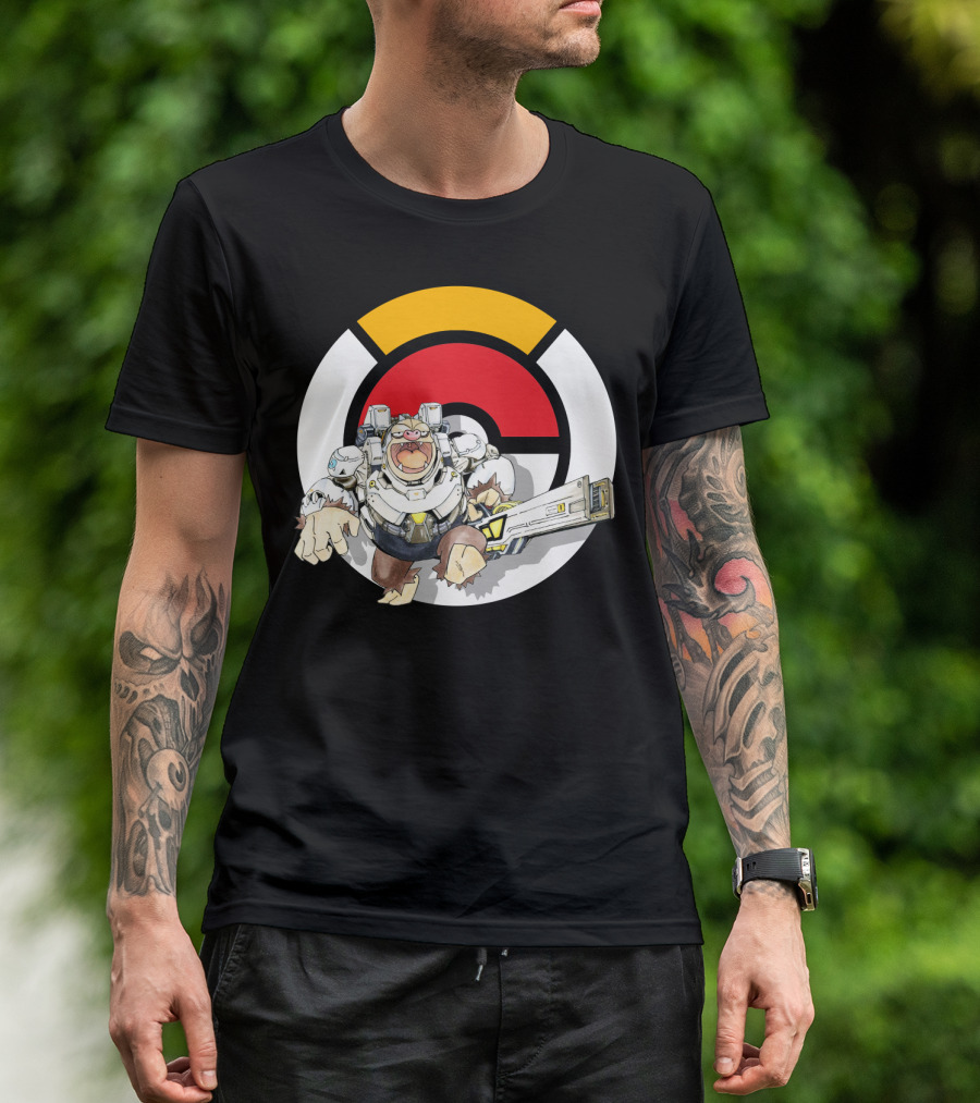 POKEMON X OVERWATCH SLAKING WINSTON Crossover T-Shirt