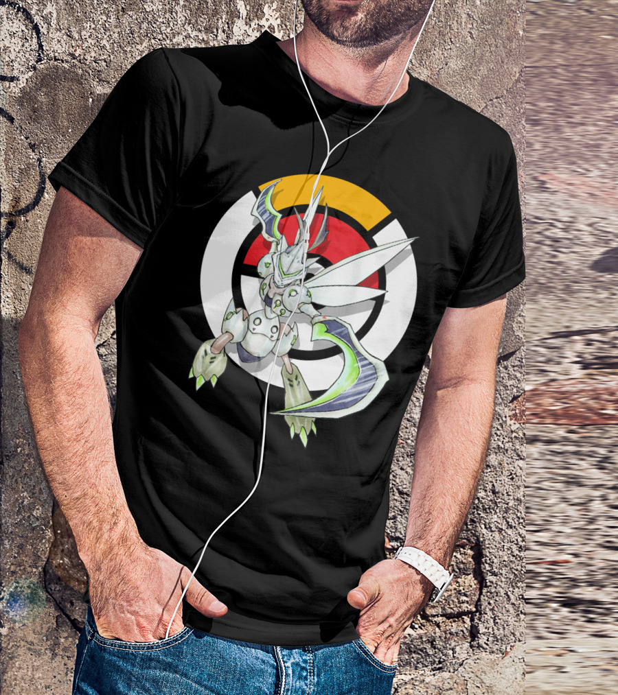 POKEMON X OVER SCYTHER X GENJI Logo Collaboration With Iconic Fusion Character T-Shirt