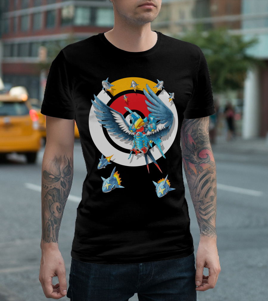 POKEMON SWELLOW PHARAH BATTLE SYMBOLS SHARKS CIRCLE T-Shirt