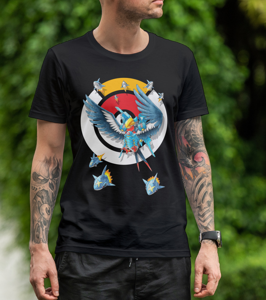 POKEMON SWELLOW PHARAH BATTLE SYMBOLS SHARKS CIRCLE T-Shirt