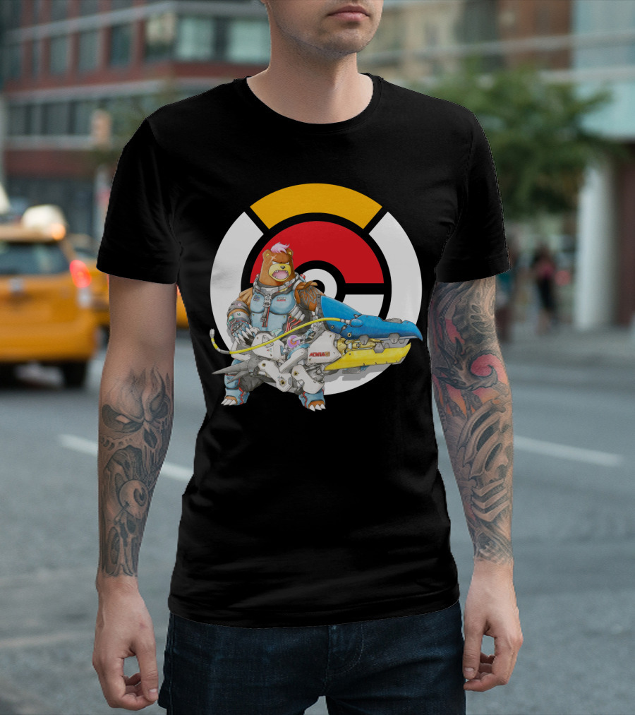 POKEMON X OVER URSARING X ZARYA WHALE воина T-Shirt