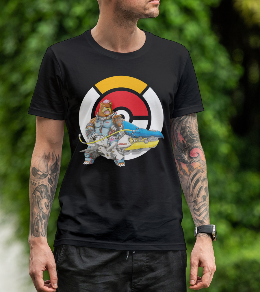 POKEMON X OVER URSARING X ZARYA WHALE воина T-Shirt