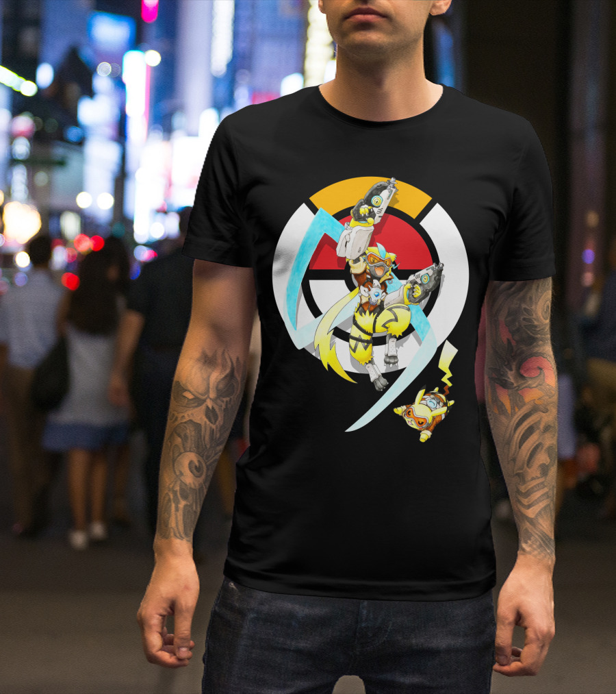 POKEMON X ZERAORA X PIKACHU OVERWATCH STYLE BATTLE T-Shirt