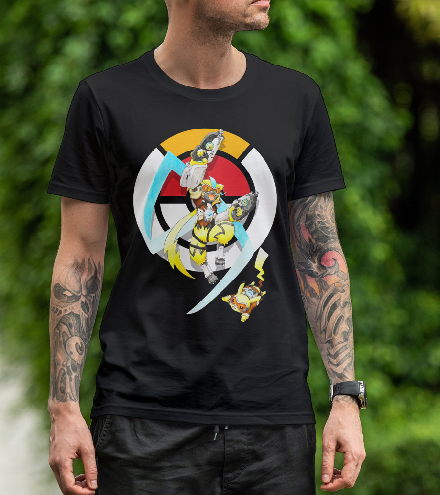POKEMON X ZERAORA X PIKACHU OVERWATCH STYLE BATTLE T-Shirt
