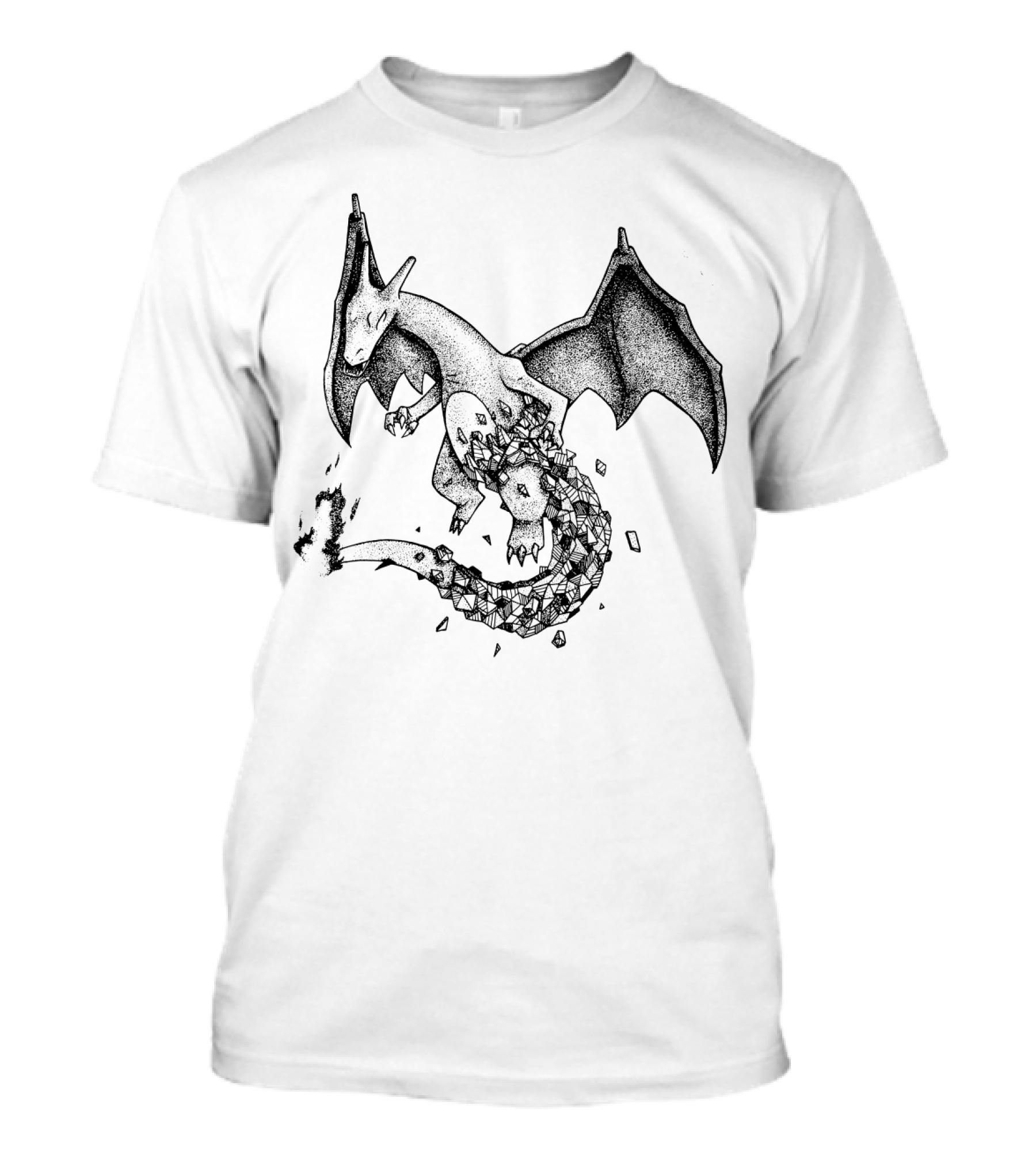 Geometric Charizard Pokemon Crystal Fragmented T-Shirt