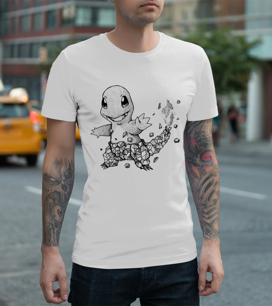 Geometric Charmander Pokemon Crystal Elements T-Shirt