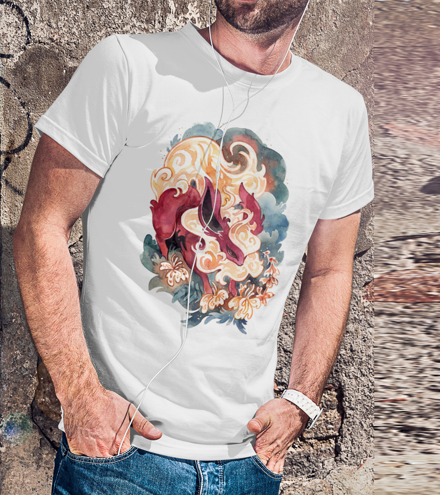 WATERCOLOR POKEMON FLAREON SMOKE AND FLAMES T-Shirt