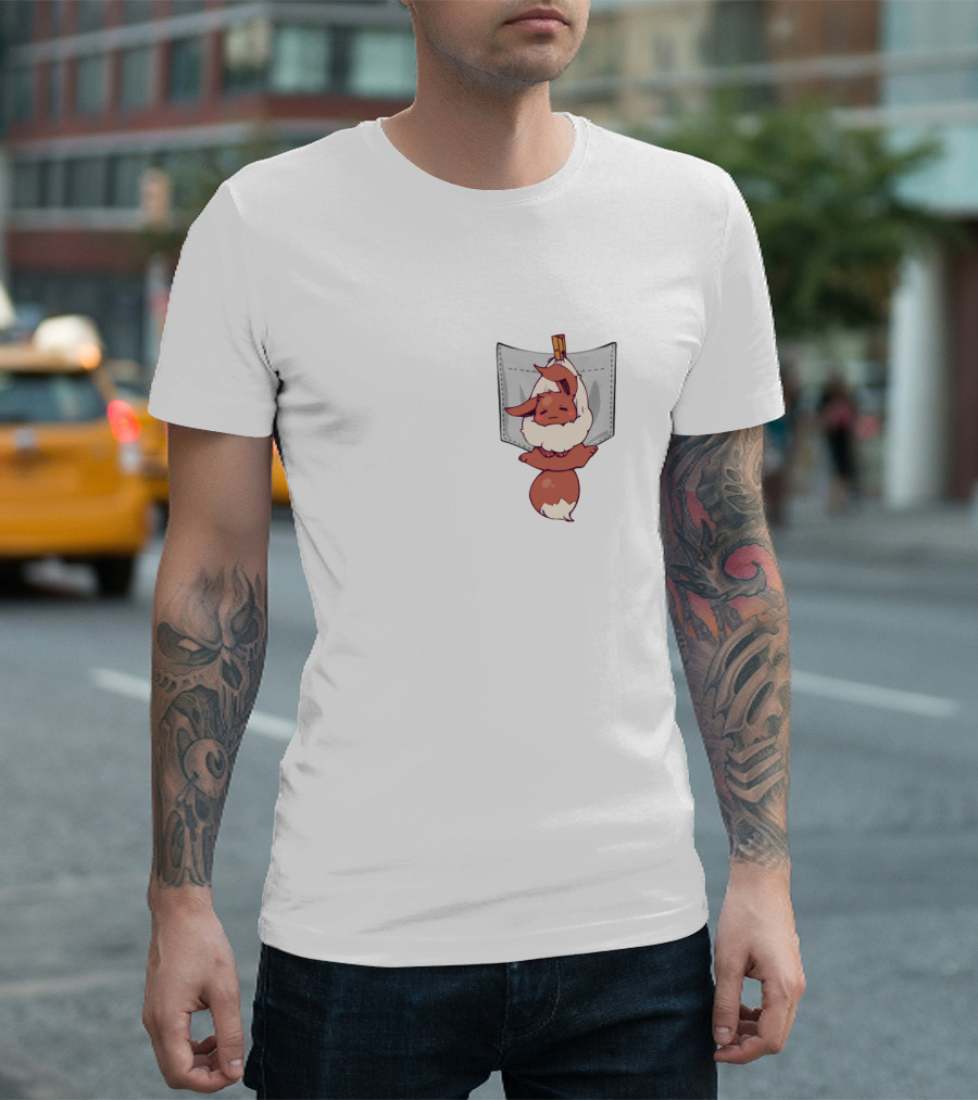 Eevee Pokémon Hanging Cute Pocket T-Shirt