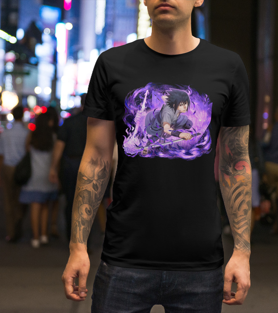 Sasuke Uchiha Purple Chakra Sword T-Shirt