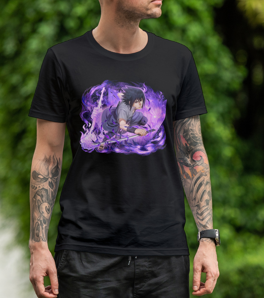 Sasuke Uchiha Purple Chakra Sword T-Shirt