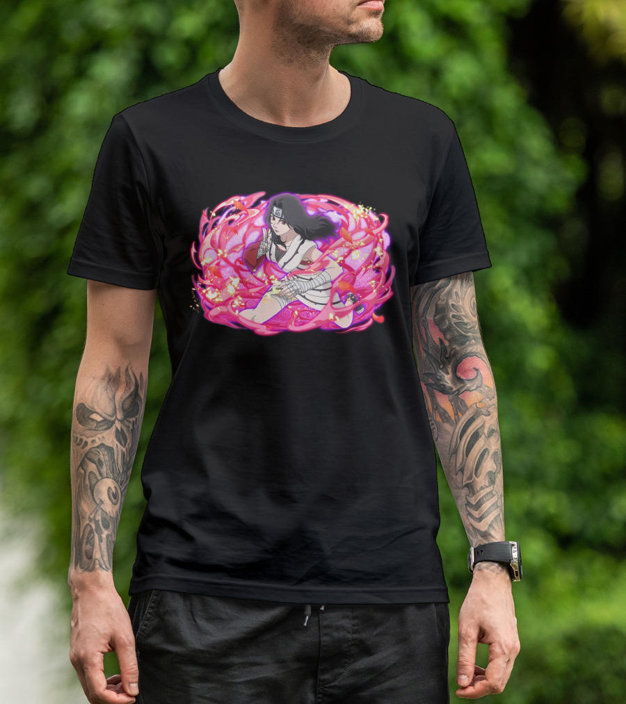 Kurenai Ninja Warrior With Pink Chakra Swirls T-Shirt