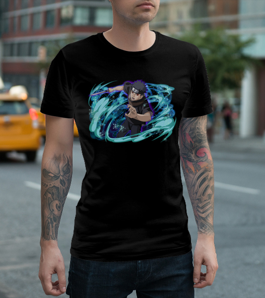 Shisui Uchiha Water Technique Anime Action Scene T-Shirt