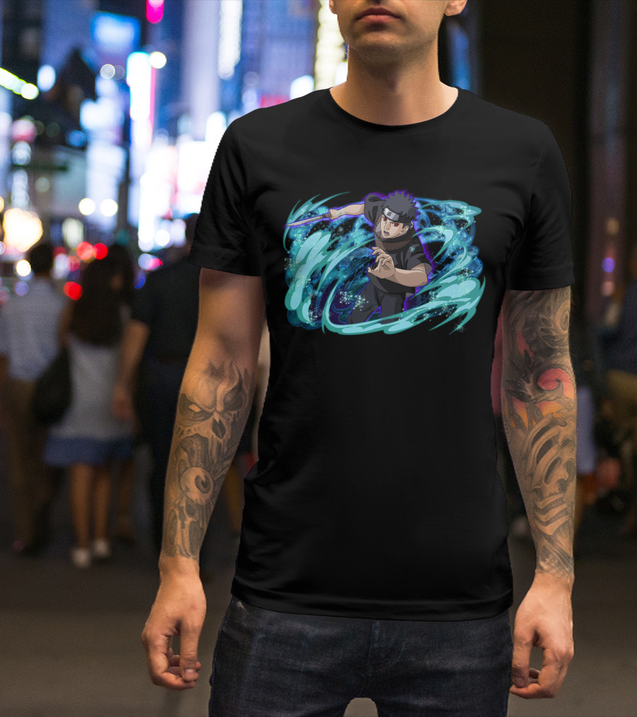 Shisui Uchiha Water Technique Anime Action Scene T-Shirt