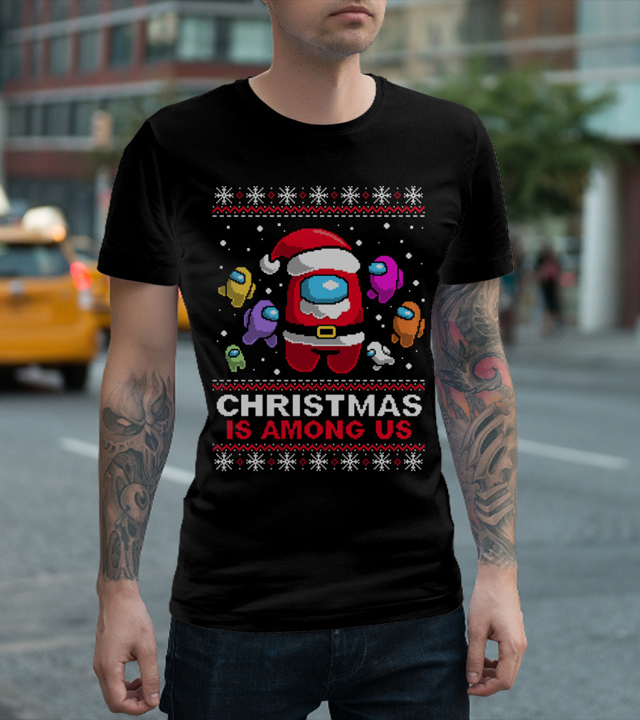 CHRISTMAS IS AMONG US Impostors Santa Snowflakes T-Shirt