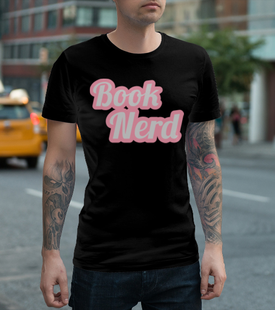 Book Nerd Back To School Style Pink Bubble Letters T-Shirt
