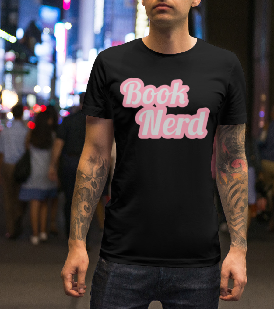 Book Nerd Back To School Style Pink Bubble Letters T-Shirt