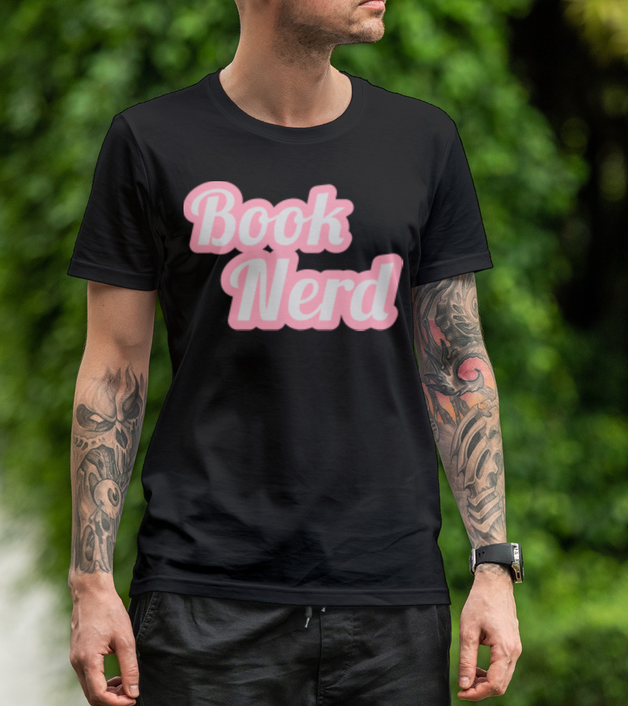 Book Nerd Back To School Style Pink Bubble Letters T-Shirt