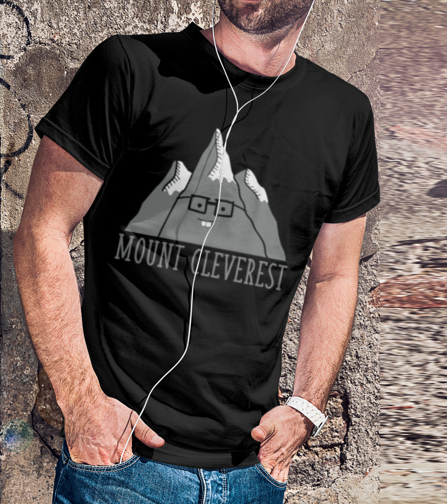 Mount Cleverest Funny Cartoon Mountain With Glasses Back To School T-Shirt