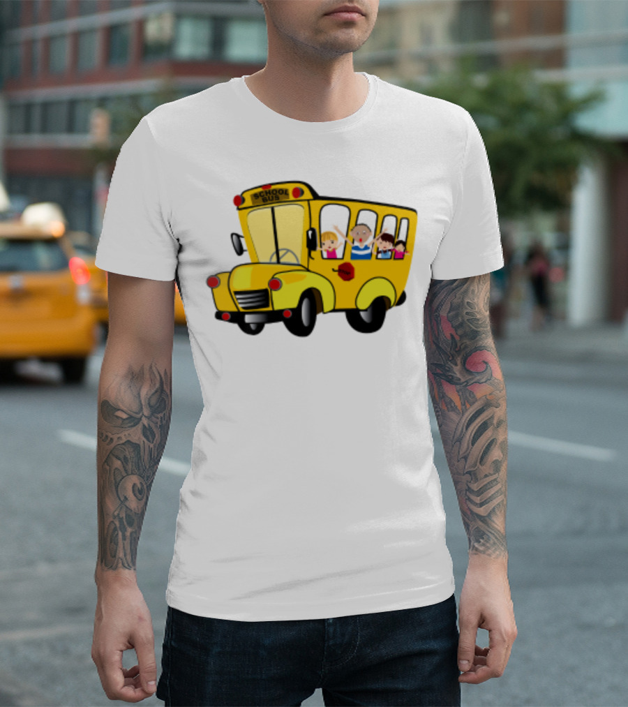 Cheerful School Bus Ride Back to School with Kids T-Shirt