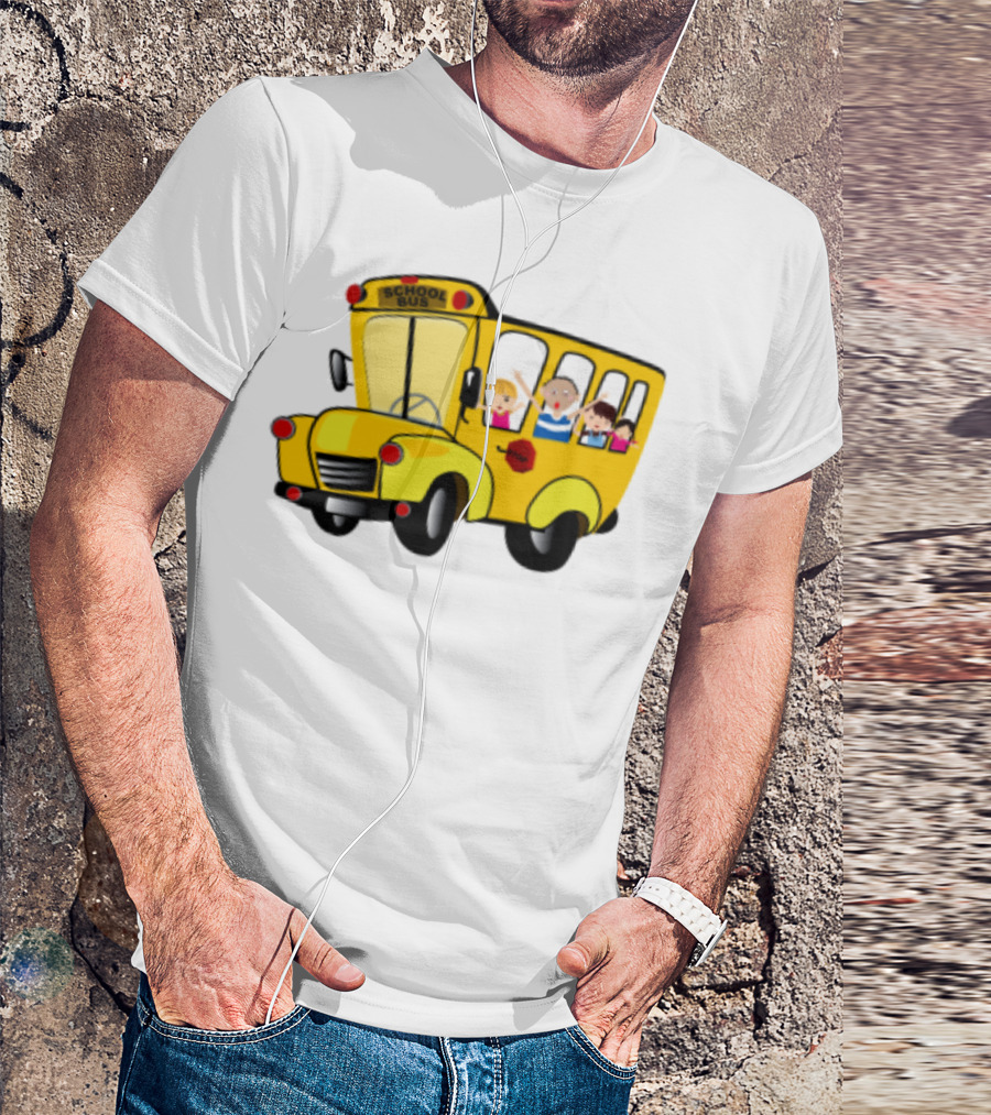 Cheerful School Bus Ride Back To School With Kids T-Shirt