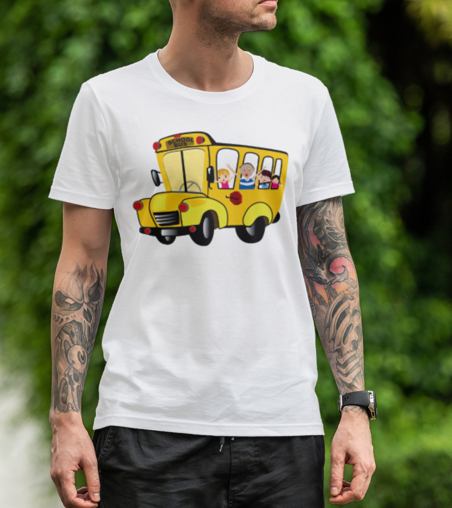 Cheerful School Bus Ride Back To School With Kids T-Shirt