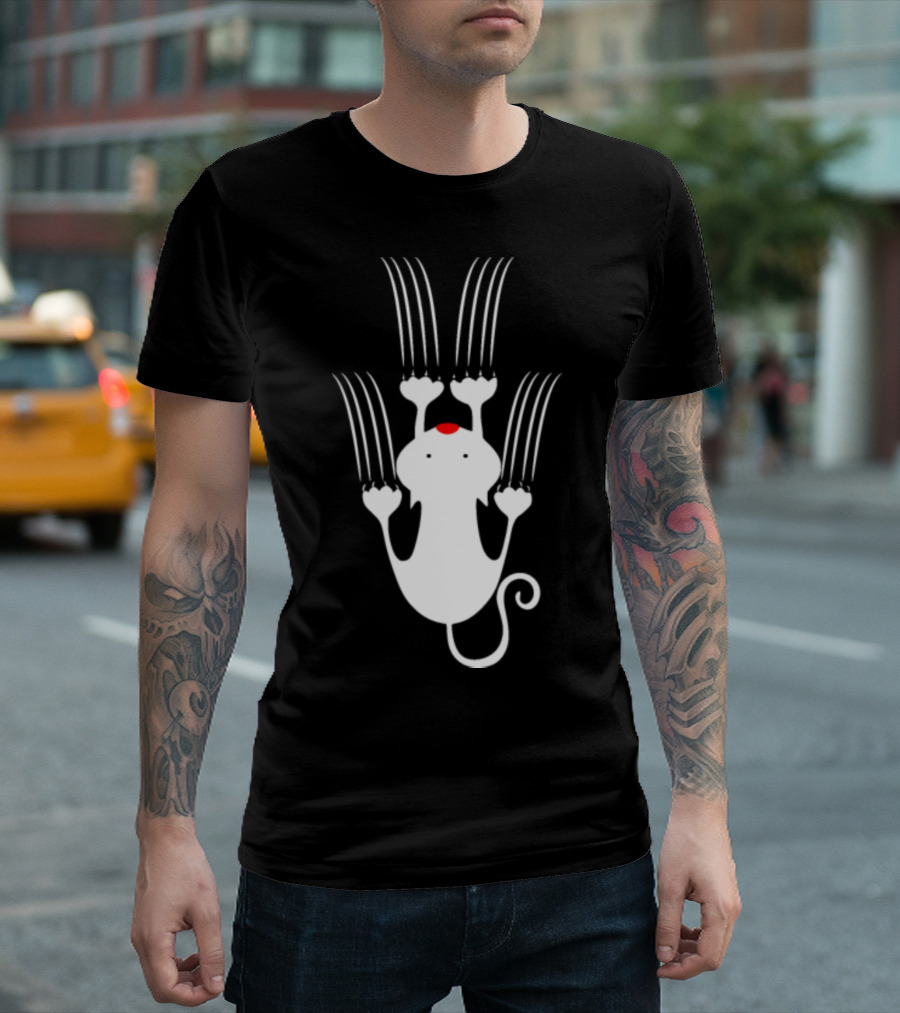 Playful Love Kitty Cats Clawing Upward T-Shirt
