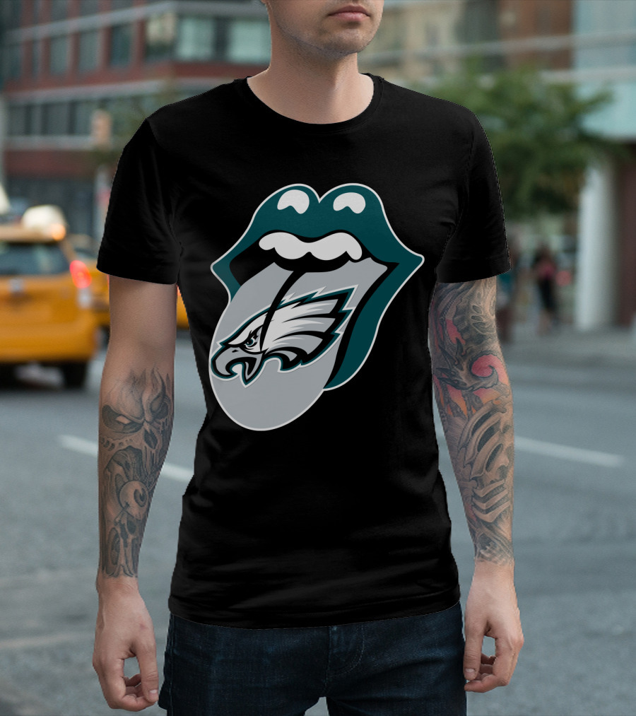 Rolling Stones Philadelphia Eagles Inspired Tongue T-Shirt