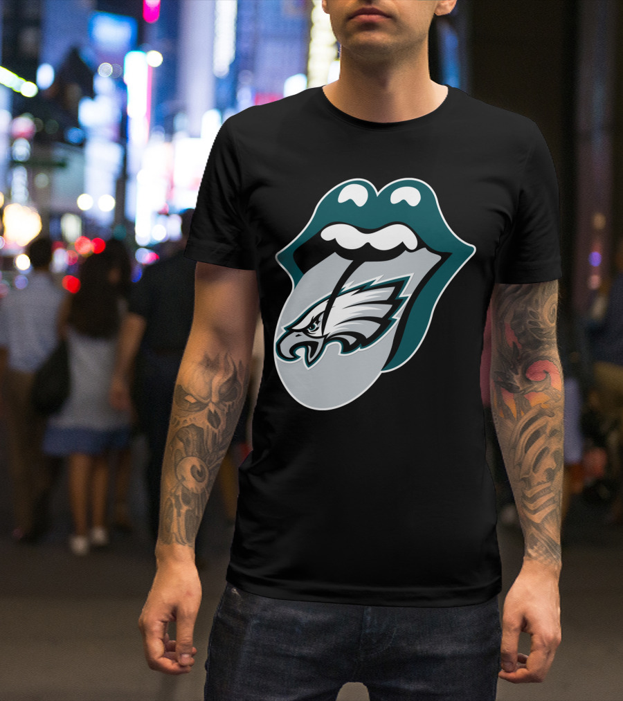 Rolling Stones Philadelphia Eagles Inspired Tongue T-Shirt