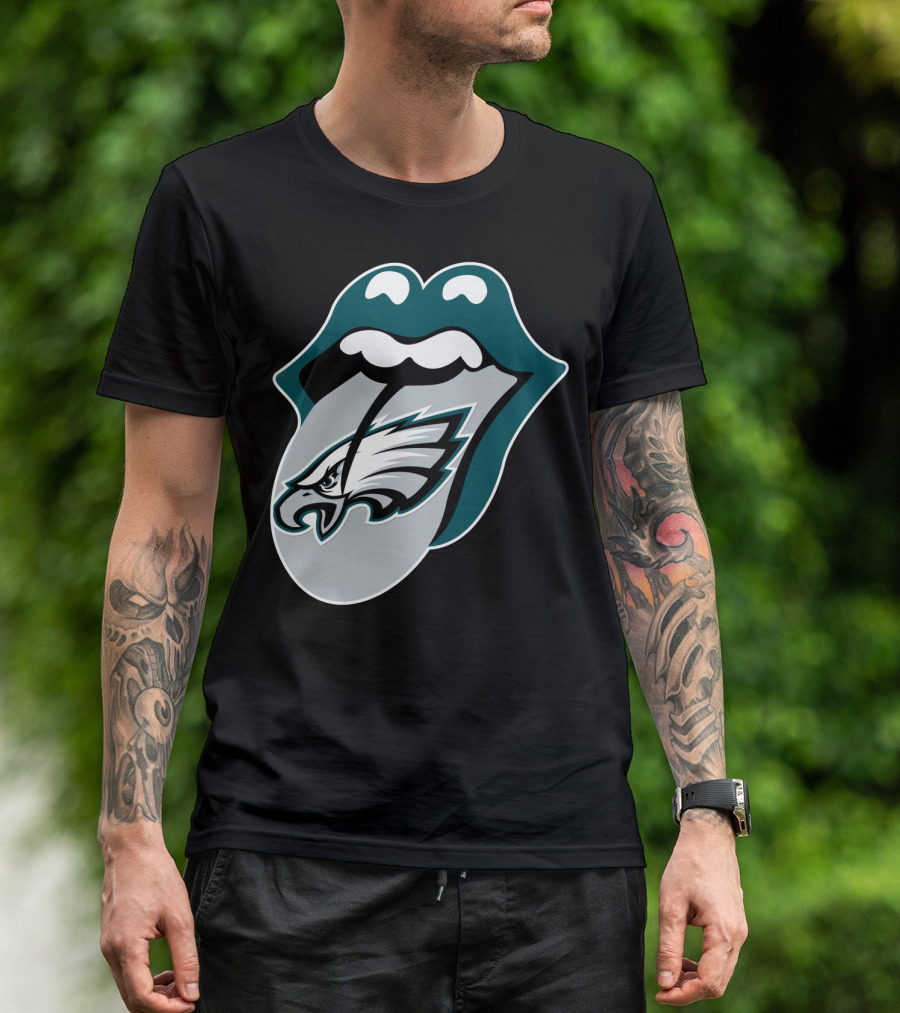 Rolling Stones Philadelphia Eagles Inspired Tongue T-Shirt