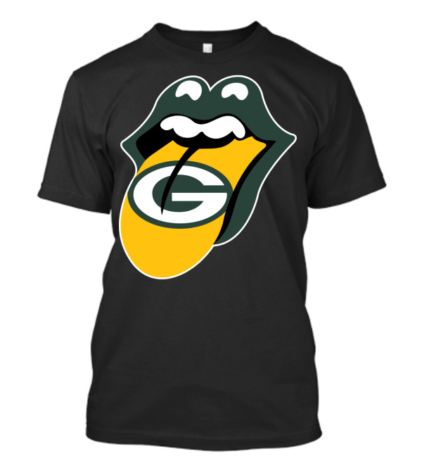 Green Bay Packers Rolling Stones Tongue Logo Rt Edition T-Shirt